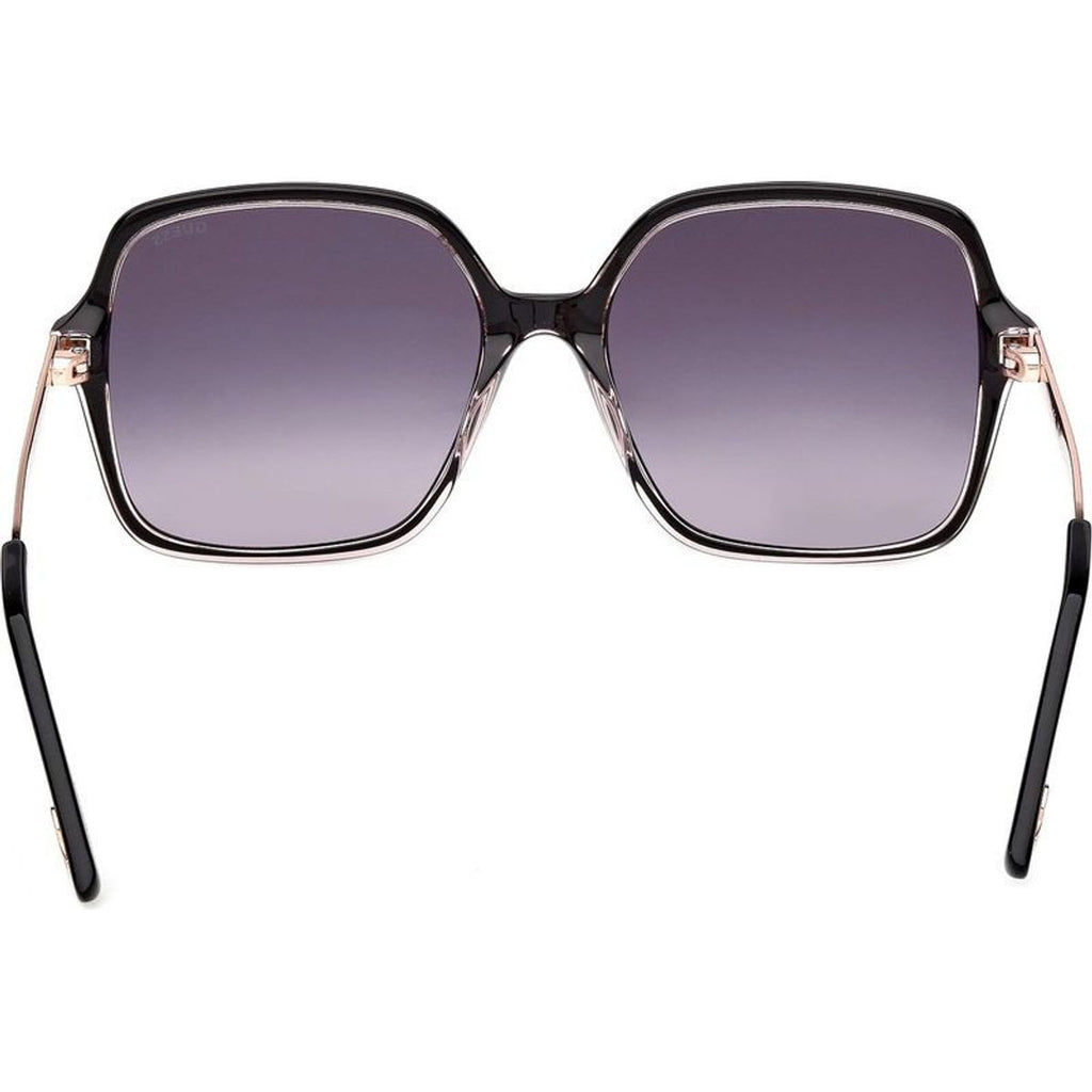 GU00270, Shiny Black and Rose Gold/Smoke Gradient Lenses