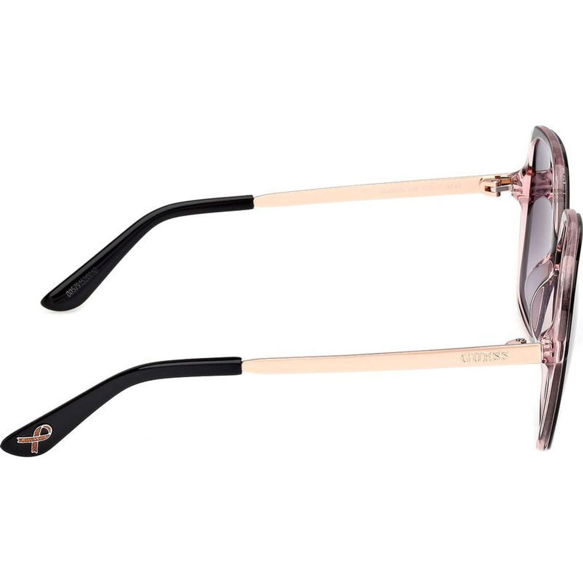 GU00270, Shiny Black and Rose Gold/Smoke Gradient Lenses