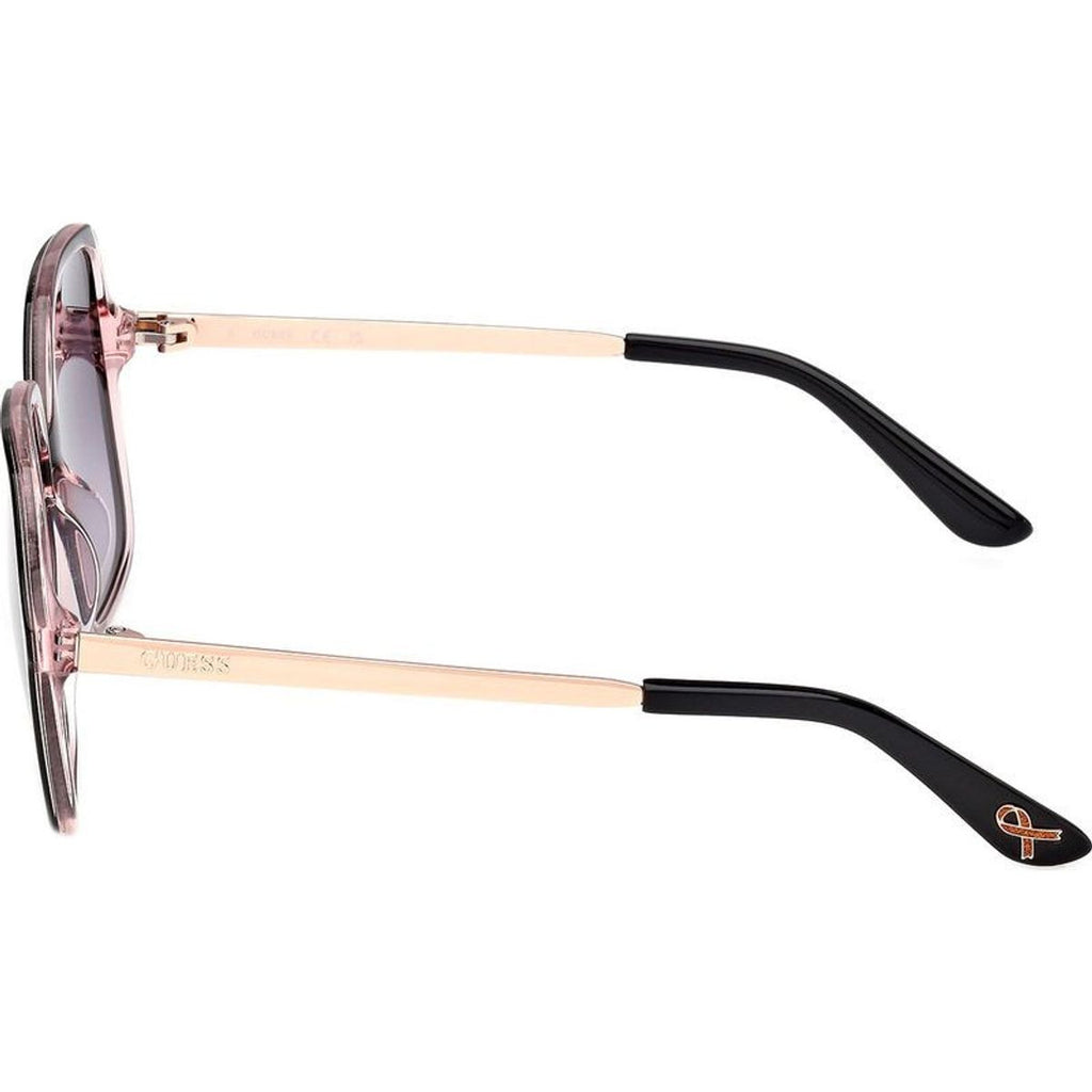 GU00270, Shiny Black and Rose Gold/Smoke Gradient Lenses