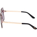 GU00270, Shiny Black and Rose Gold/Smoke Gradient Lenses
