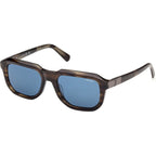 GU00278, Dark Green and Horn/Blue Lenses