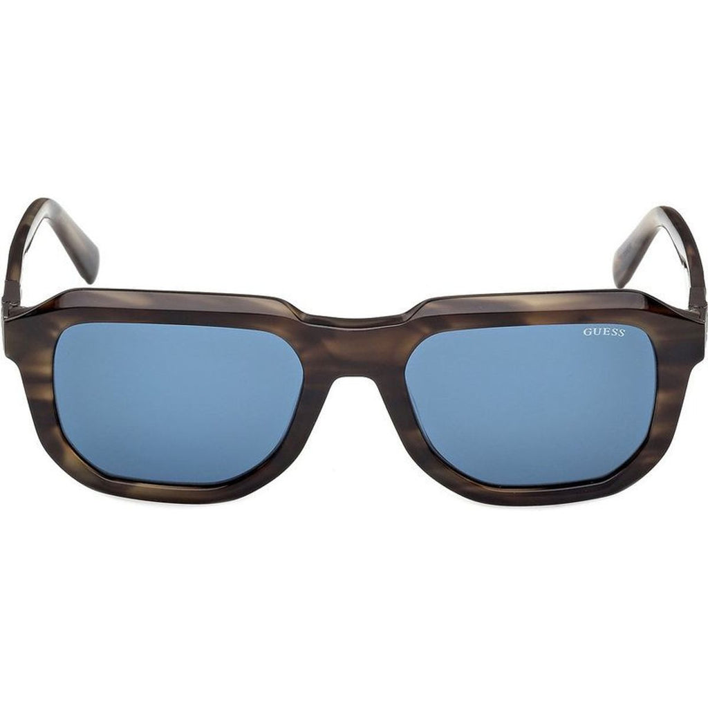 GU00278, Dark Green and Horn/Blue Lenses