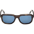GU00278, Dark Green and Horn/Blue Lenses
