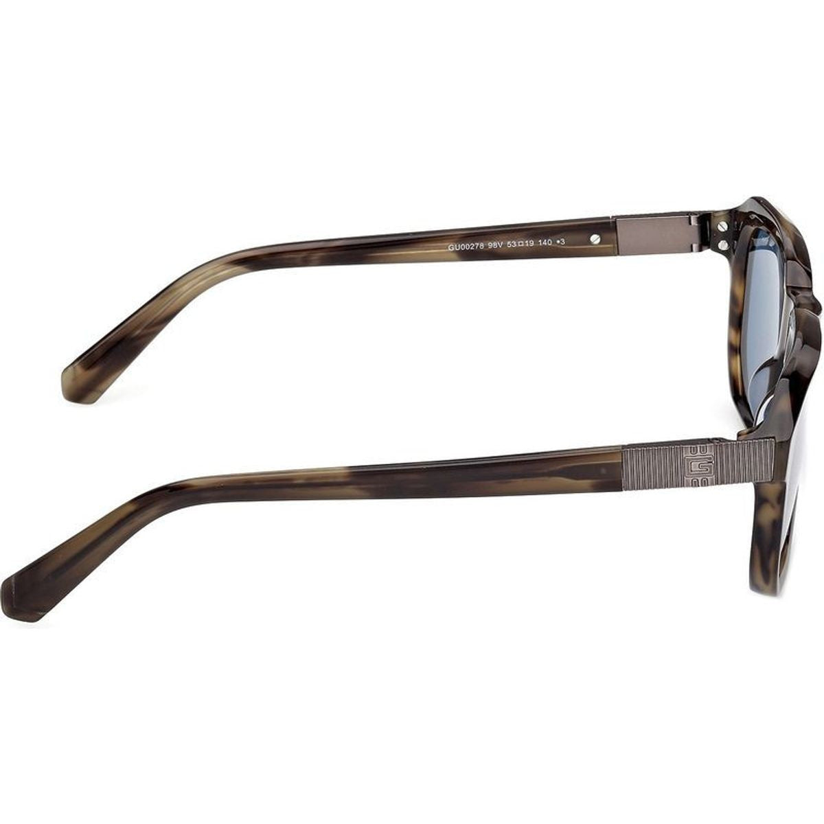 GU00278, Dark Green and Horn/Blue Lenses