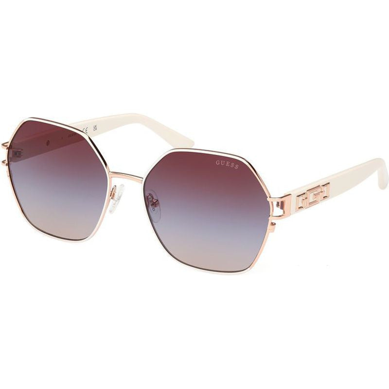 GU7913, Ivory and Rose Gold/Blue Gradient Lenses