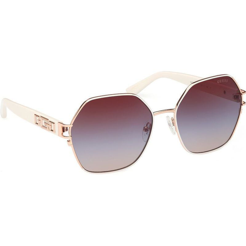 GU7913, Ivory and Rose Gold/Blue Gradient Lenses