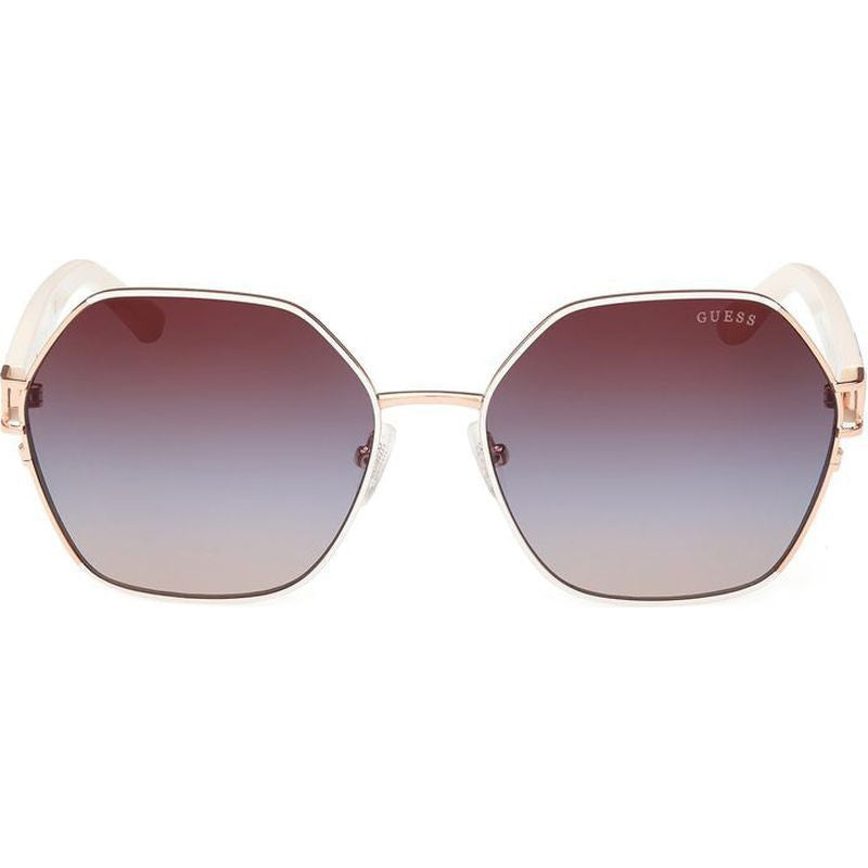 GU7913, Ivory and Rose Gold/Blue Gradient Lenses