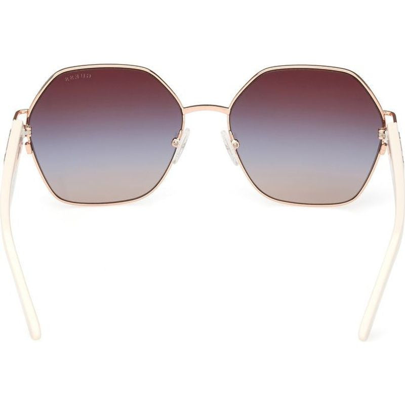 GU7913, Ivory and Rose Gold/Blue Gradient Lenses