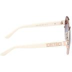 GU7913, Ivory and Rose Gold/Blue Gradient Lenses