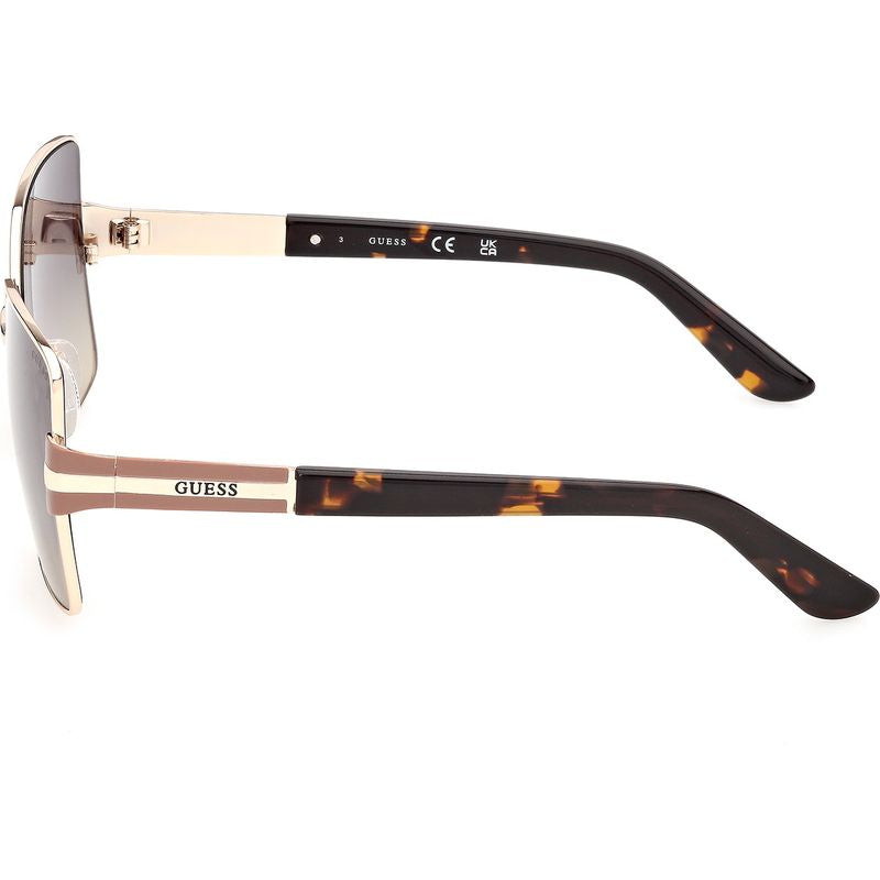 Guess GU00357 Shiny Pale Gold Dark Havana Smoke Gradient Side