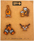 Spy Crypto Enamel Pin Bundle, Orange and Black