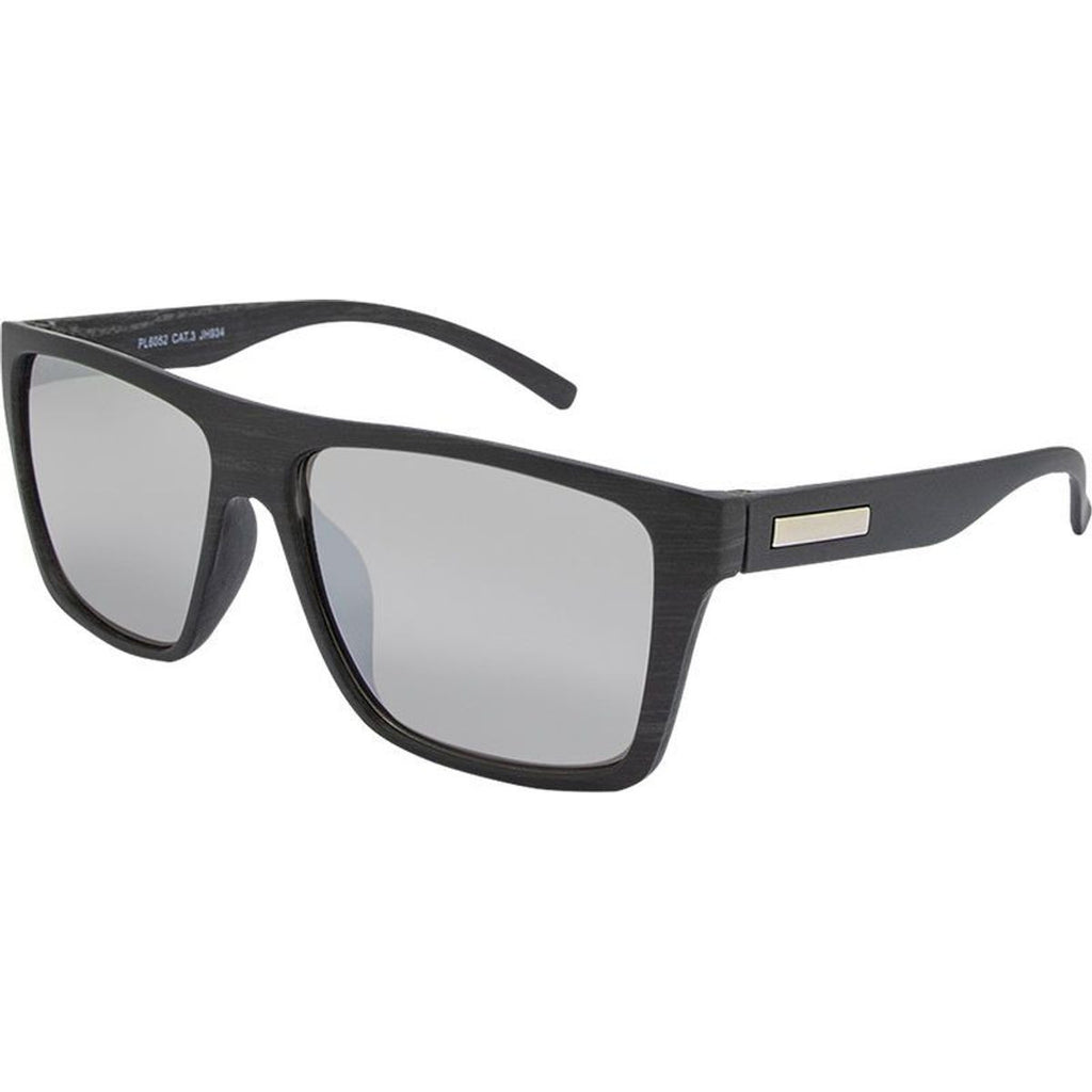6052, Black Wood/Silver Mirror Lenses