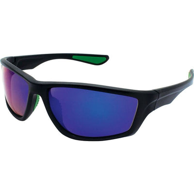 7052, Matte Black/Blue Mirror Polarised Lenses