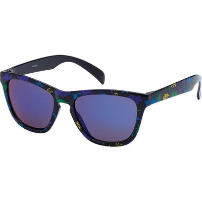7036, Black with Dino Print/Blue Mirror Lenses