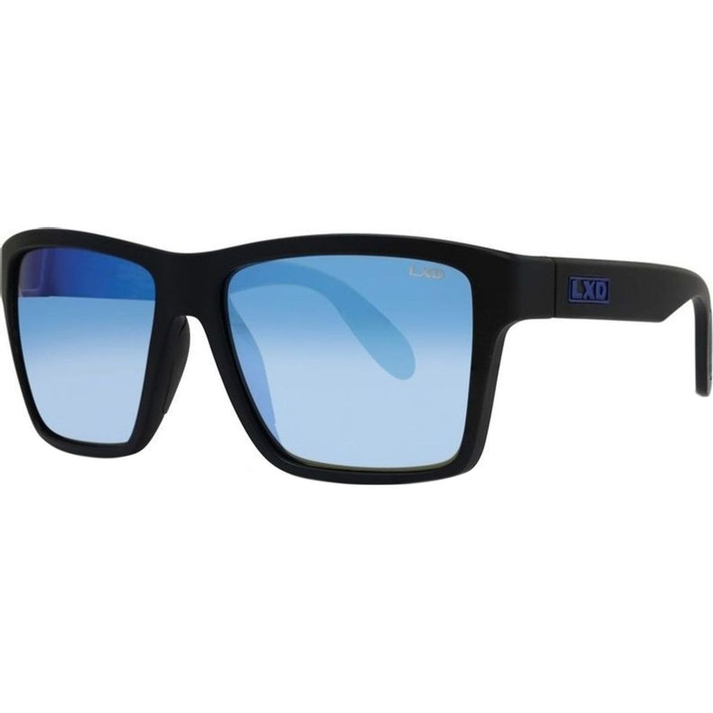Caspian, Matte Black/Blue Mirror Polarised Glass Lenses