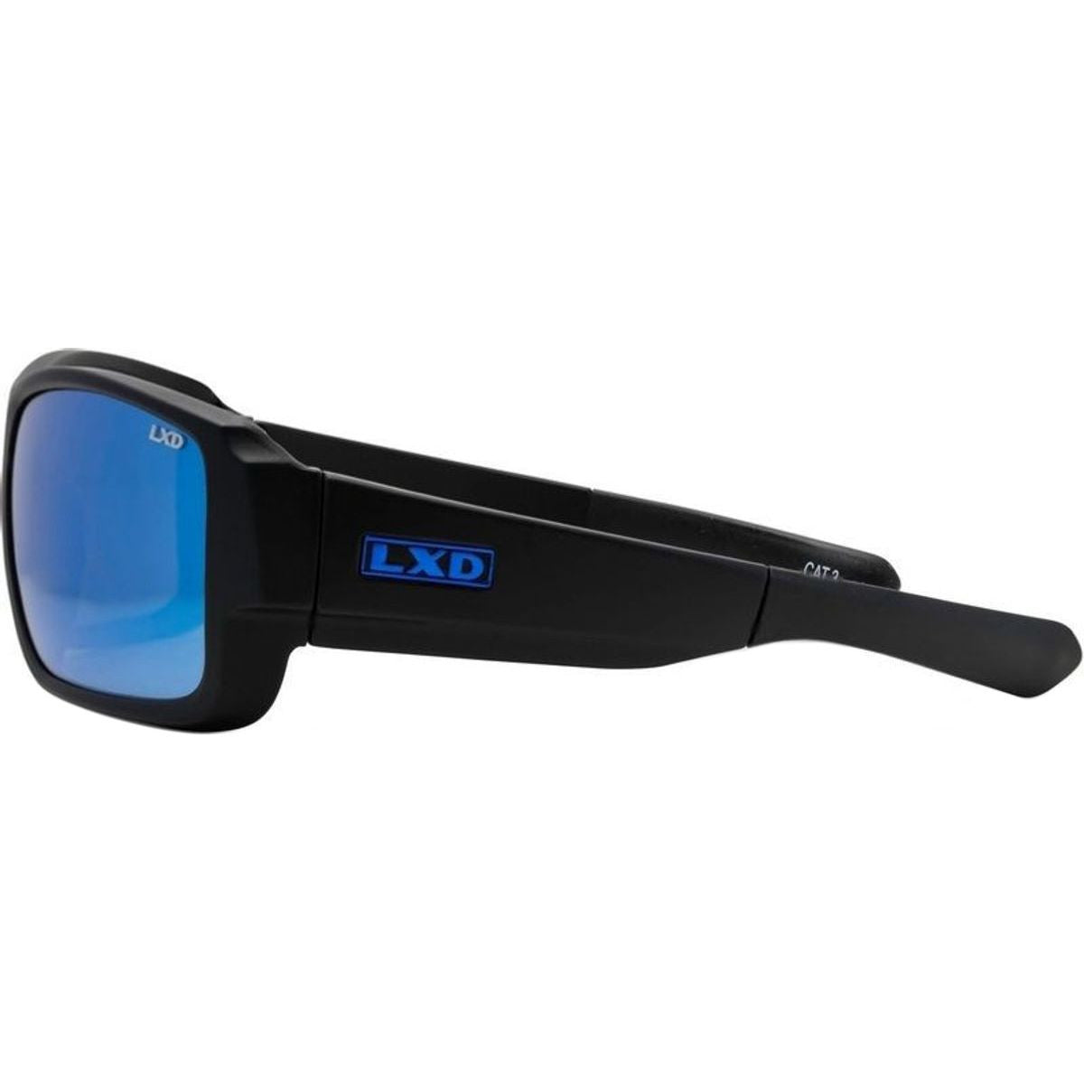 Pacific, Matte Black/Blue Mirror Polarised Glass Lenses