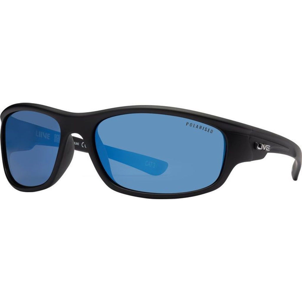 Bream, Matte Black/Blue Mirror Polarised Lenses