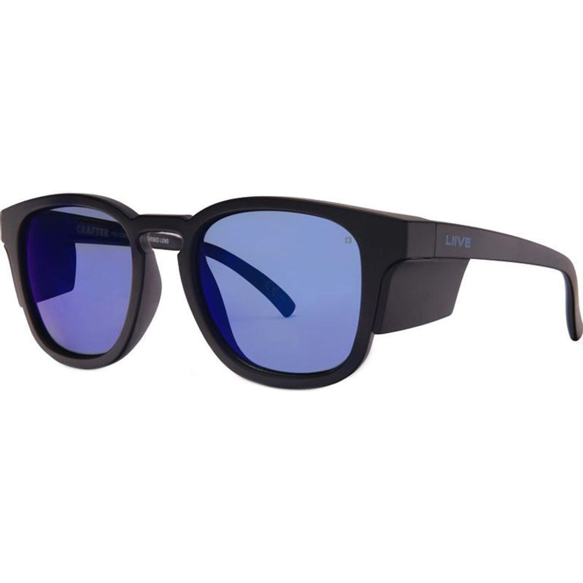 Crafter X Safety, Matte Black/Blue Mirror Polarised Lenses