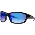 Drill Safety, Black/Blue Mirror Lenses
