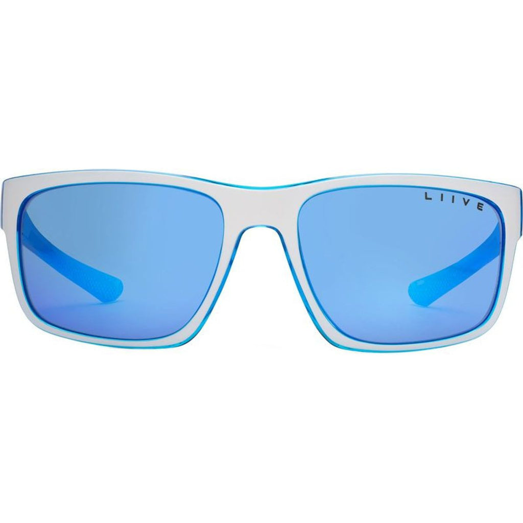 Fairway X, White and Xtal Blue/Blue Mirror Lenses