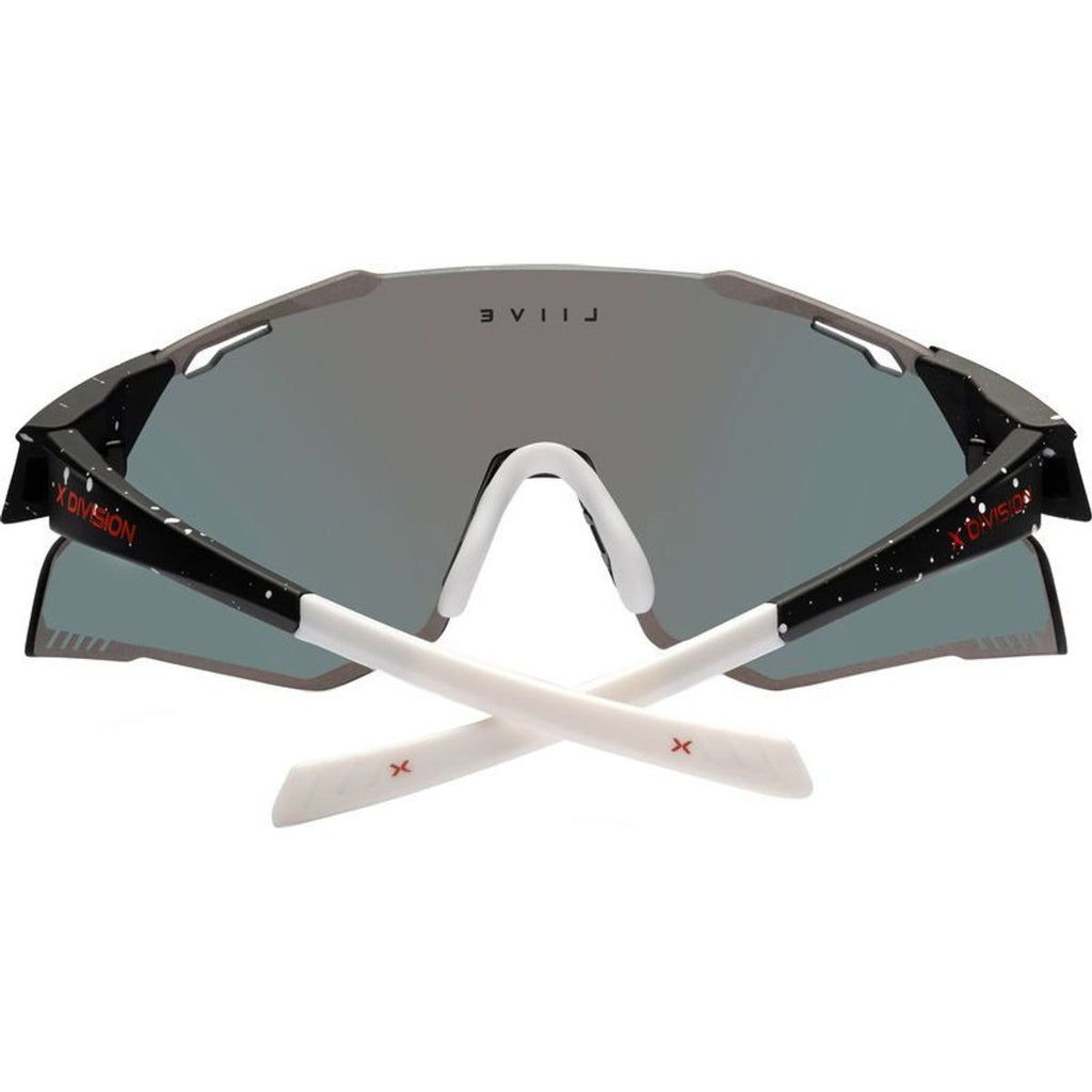 Pace X, Matte Black Splatter/Red Mirror Lenses