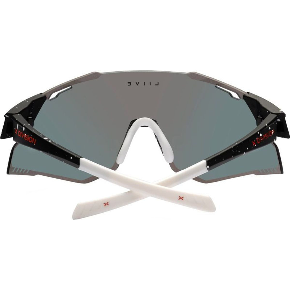 Pace X, Matte Black Splatter/Red Mirror Lenses