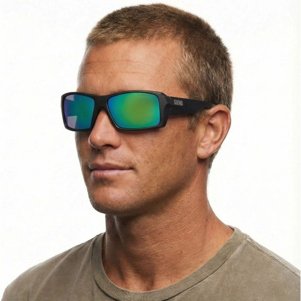 The Edge, Matte Xtal Smoke Floating/Green Mirror Polarised Lenses