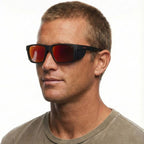 Tradie X Safety, Matte Black/Red Mirror Polarised Lenses