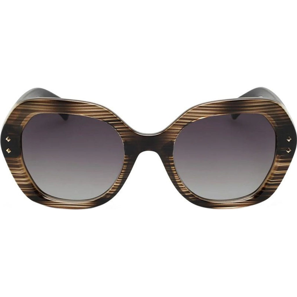 Kamilla, Grey Geo Stripe/Smoke Polarised Lenses