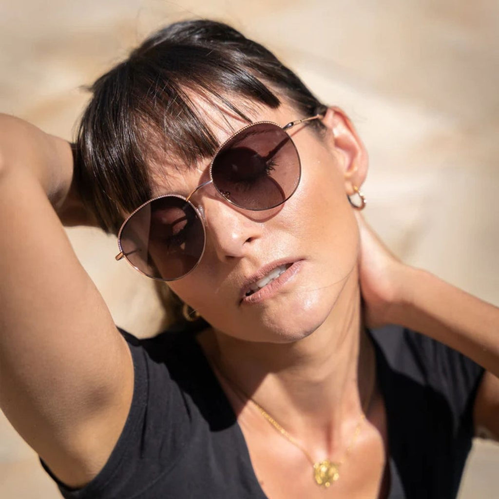 Victoria, Rose Gold/Brown Gradient Polarised Lenses