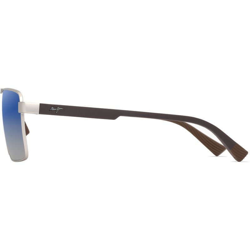 Piha, Matte Silver and Brown/Blue Silver Mirror Gradient Polarised Glass Lenses