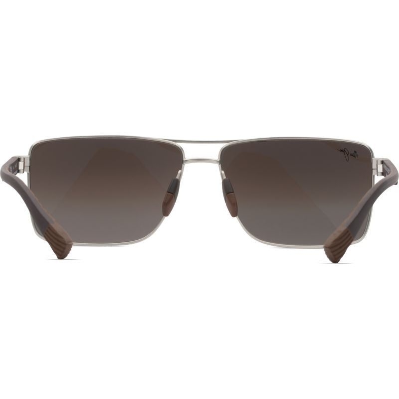 Piha, Matte Silver and Brown/Blue Silver Mirror Gradient Polarised Glass Lenses