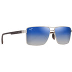 Piha, Matte Silver and Brown/Blue Silver Mirror Gradient Polarised Glass Lenses