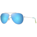 Hau'oli, Shiny Silver/Blue Hawaii Polarised Lenses