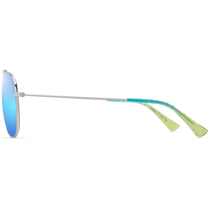 Hau'oli, Shiny Silver/Blue Hawaii Polarised Lenses
