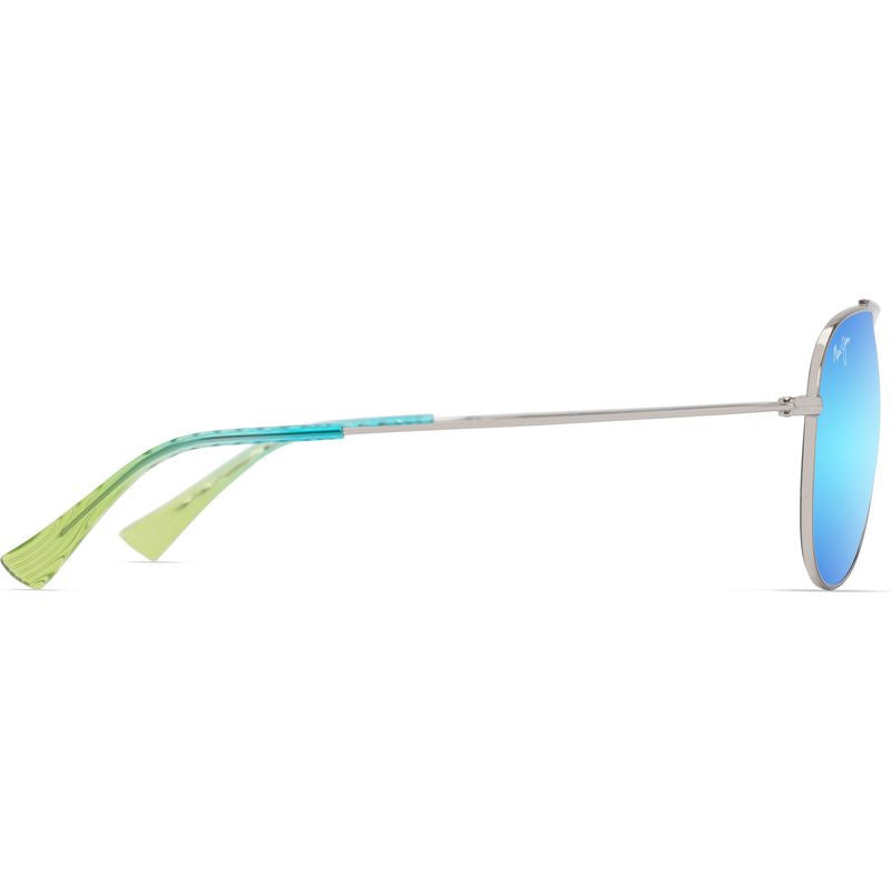 Hau'oli, Shiny Silver/Blue Hawaii Polarised Lenses