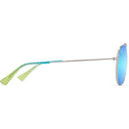 Hau'oli, Shiny Silver/Blue Hawaii Polarised Lenses
