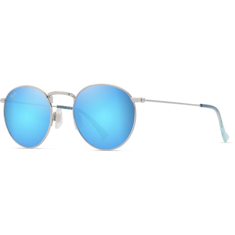 Pukaua, Shiny Silver/Blue Hawaii Polarised Lenses