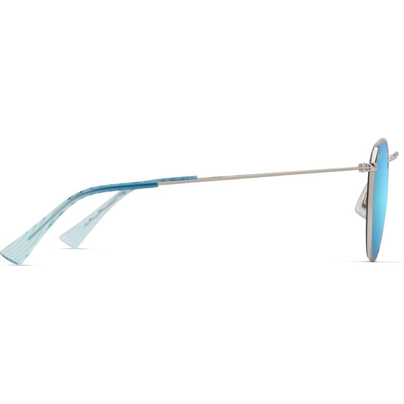 Pukaua, Shiny Silver/Blue Hawaii Polarised Lenses
