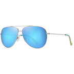 Hau'oli XL, Shiny Silver/Blue Hawaii Polarised Lenses