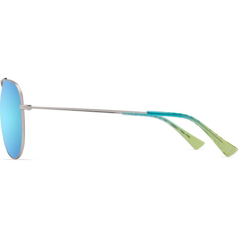 Hau'oli XL, Shiny Silver/Blue Hawaii Polarised Lenses