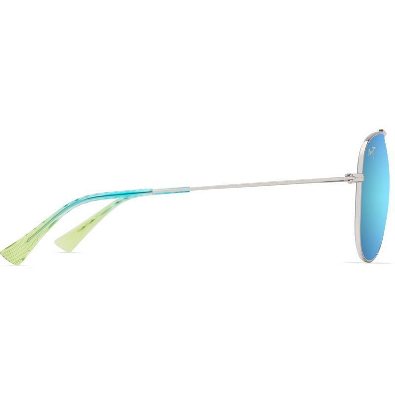 Hau'oli XL, Shiny Silver/Blue Hawaii Polarised Lenses