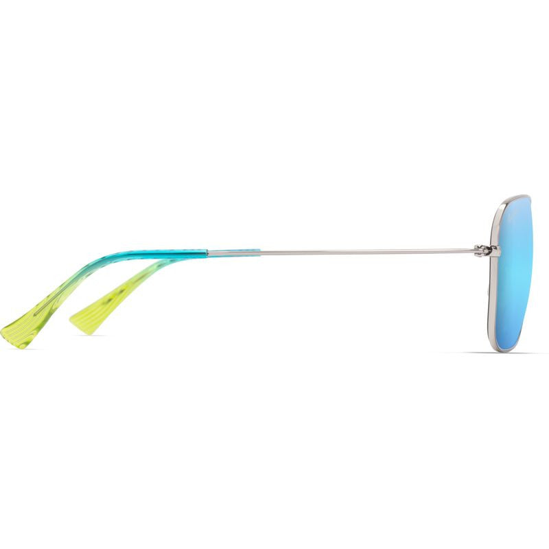 Na'auao, Shiny Silver/Blue Hawaii Polarised Lenses