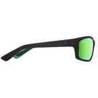 Kanaio Coast, Matte Black and Green/Maui Green Mirror Polarised Glass Lenses