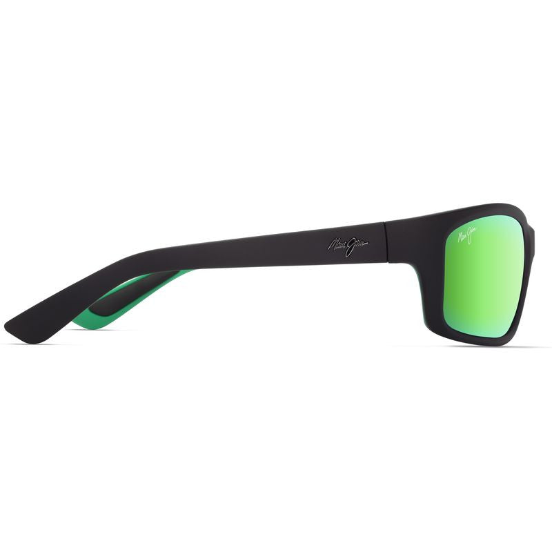Kanaio Coast, Matte Black and Green/Maui Green Mirror Polarised Glass Lenses