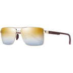 Piha, Shiny Gold and Burgundy/Gold Silver Gradient Mirror Polarised Glass Lenses
