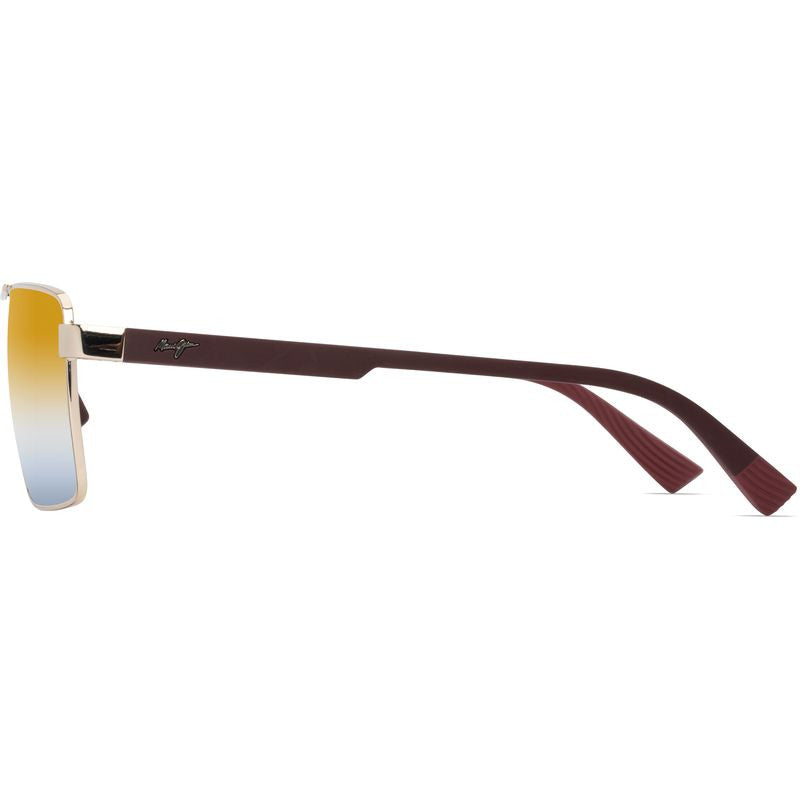 Piha, Shiny Gold and Burgundy/Gold Silver Gradient Mirror Polarised Glass Lenses