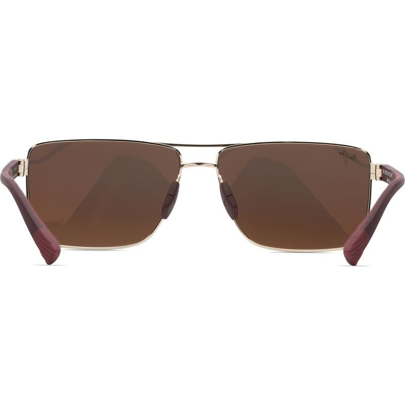 Piha, Shiny Gold and Burgundy/Gold Silver Gradient Mirror Polarised Glass Lenses