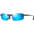 'Ilikou, Shiny Black with Blue/Blue Hawaii Polarised Lenses