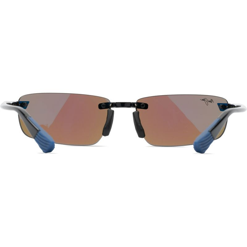 'Ilikou, Shiny Black with Blue/Blue Hawaii Polarised Lenses